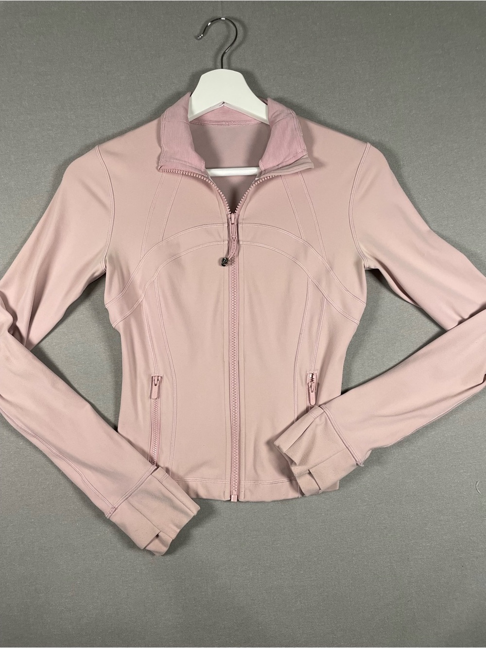Lululemon Cropped Define Jacket Nulu Pink Size 4 Full Zip Slim Fit